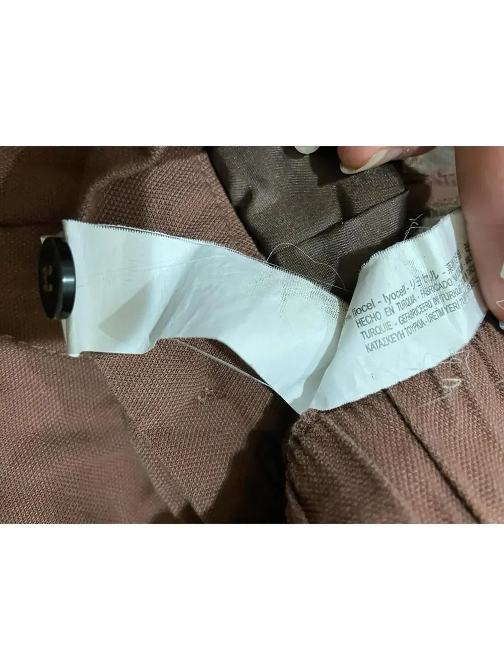 Zara Woman Brown Pants X small Ankle Length comfort wide Cotton/ linen viscose